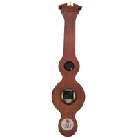 77cm Mahogany Traditional Weather Station With Barometer Thermometer Hygrometer & Quartz Clock By FISCHER image