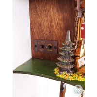 Black Forest Battery Chalet Cuckoo Clock With Dancers 32cm By TRENKLE image