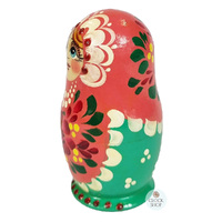 Floral Russian Dolls- Pink & Green 10cm (Set Of 5) image