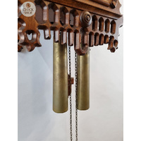 63cm Walnut 8 Day Mechanical Striking Wall Clock With Dumpling Eater By ROMBA image
