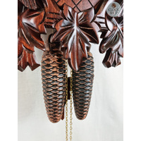 5 Leaf & Bird 8 Day Mechanical Carved Cuckoo Clock With Side Birds 40cm By TRENKLE image
