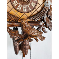 Birds In Fir Tree 1 Day Mechanical Carved Cuckoo Clock 30cm By SCHWER image