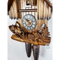 Horse & Logger 8 Day Mechanical Chalet Cuckoo Clock 28cm By ENGSTLER image