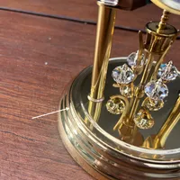 23cm Gold Anniversary Clock With Swarovski Crystal Balls & White Dial By HALLER (Small Blemish) image