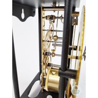 24cm Black & Brass Mechanical Skeleton Table Clock With Bell Strike By HERMLE  image