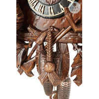 Hunting Scene With Boar Head 8 Day Mechanical Carved Cuckoo Clock 51cm By GERHARD SCHMIEDER image