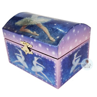 Blue & Purple Ballerina Musical Jewellery Chest With Dancing Ballerinas (Tchaikovsky- Swan Lake) image