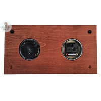 38cm Mahogany Weather Station With Quartz Clock & Barometer By FISCHER image