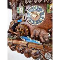 Bears In Forest 8 Day Mechanical Chalet Cuckoo Clock With Dancers 63cm By HÖNES image