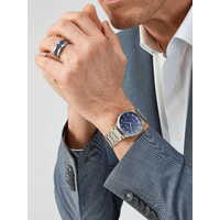 40mm Solar Collection Mens Watch With Blue Dial & Titanium Strap By BERING image
