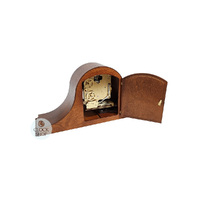 21cm Walnut Mechanical Tambour Mantel Clock With Westminster Chime By AMS  image