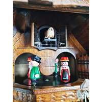 Fisherman Battery Chalet Cuckoo Clock With Dancers And Waterwheel 33cm By ENGSTLER image