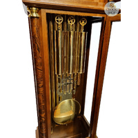 206cm Walnut Grandfather Clock With Tubular Bells, Triple Chime & Wood Inlay By HERMLE image