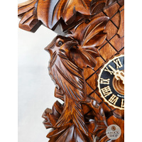 5 Leaf & Bird 8 Day Mechanical Carved Cuckoo Clock With Side Birds 40cm By HÖNES image