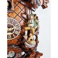 Hunter & Deer Battery Carved Cuckoo Clock 42cm By TRENKLE image