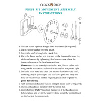Customisable Press Fit Sweep Clock Movement Kit | Fits 3.5mm & 5.5mm Hand Holes image