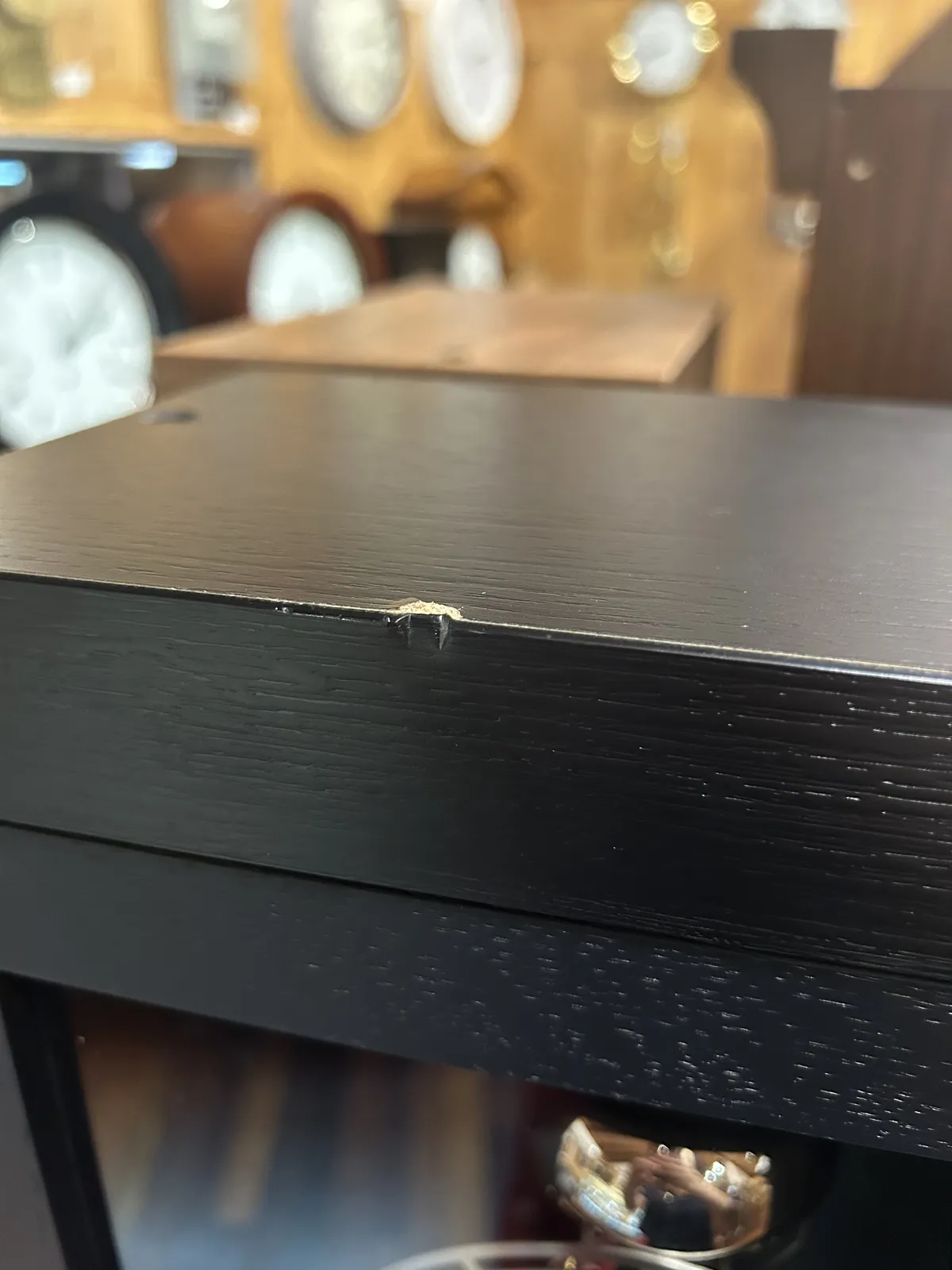 189cm Black Modern Skeleton Floor Clock With Bell Strike By HERMLE (Small Dent) image