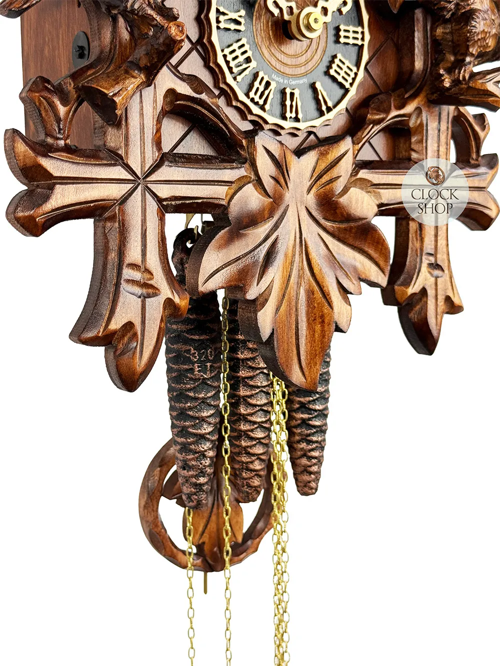 Birds & Squirrel 1 Day Mechanical Carved Cuckoo Clock With Dancers 45cm By HÖNES image