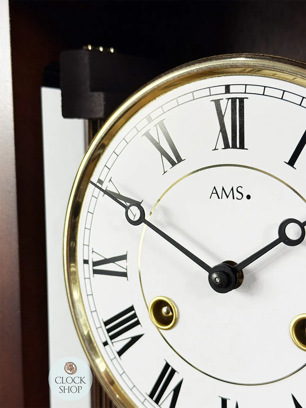 67cm Walnut 8 Day Mechanical Bim Bam Wall Clock By AMS image