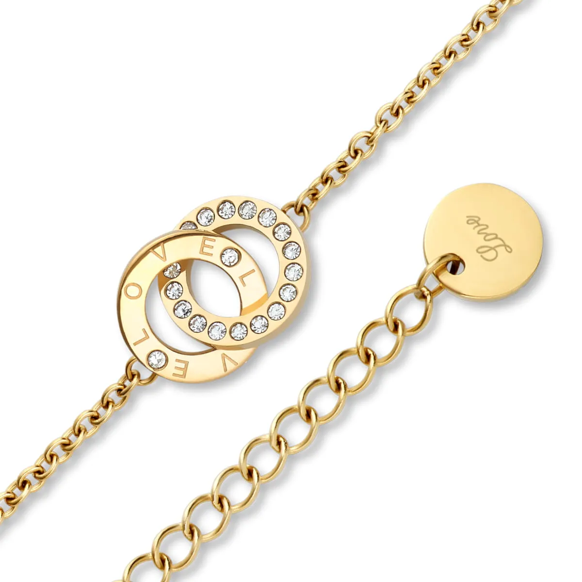 Gift Set- 25mm Classic Collection Gold & Black Womens Watch With Free Bracelet By BERING image
