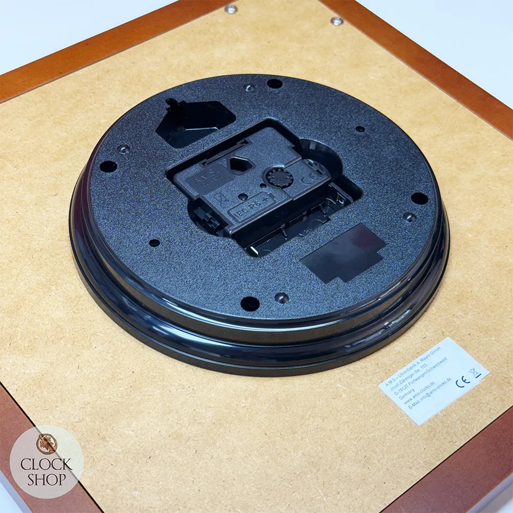 29cm Walnut Square Wall Clock By AMS image