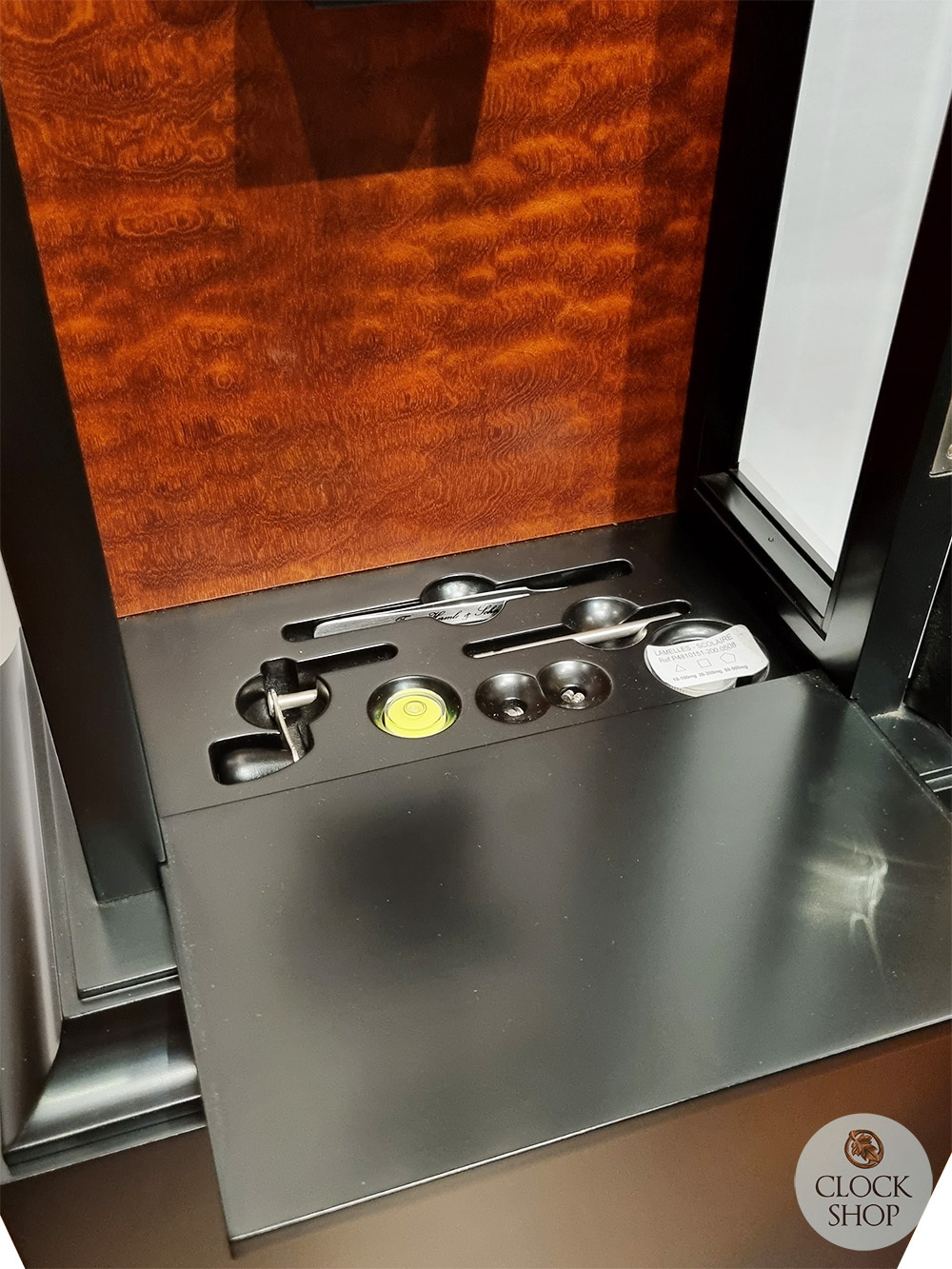 186cm Hand Polished Black Precision Floor Clock With Moon Dial By HERMLE image