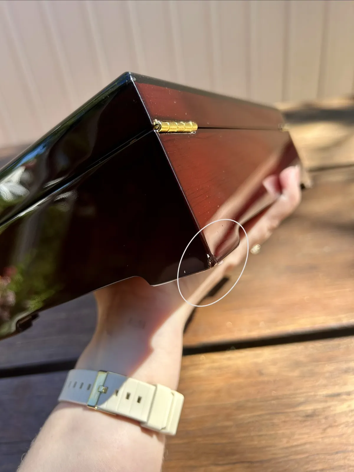 Wooden Musical Jewellery Box with Rêverie By Alphonse Mucha - Liszt-Liebestraum (Light Scratches) image