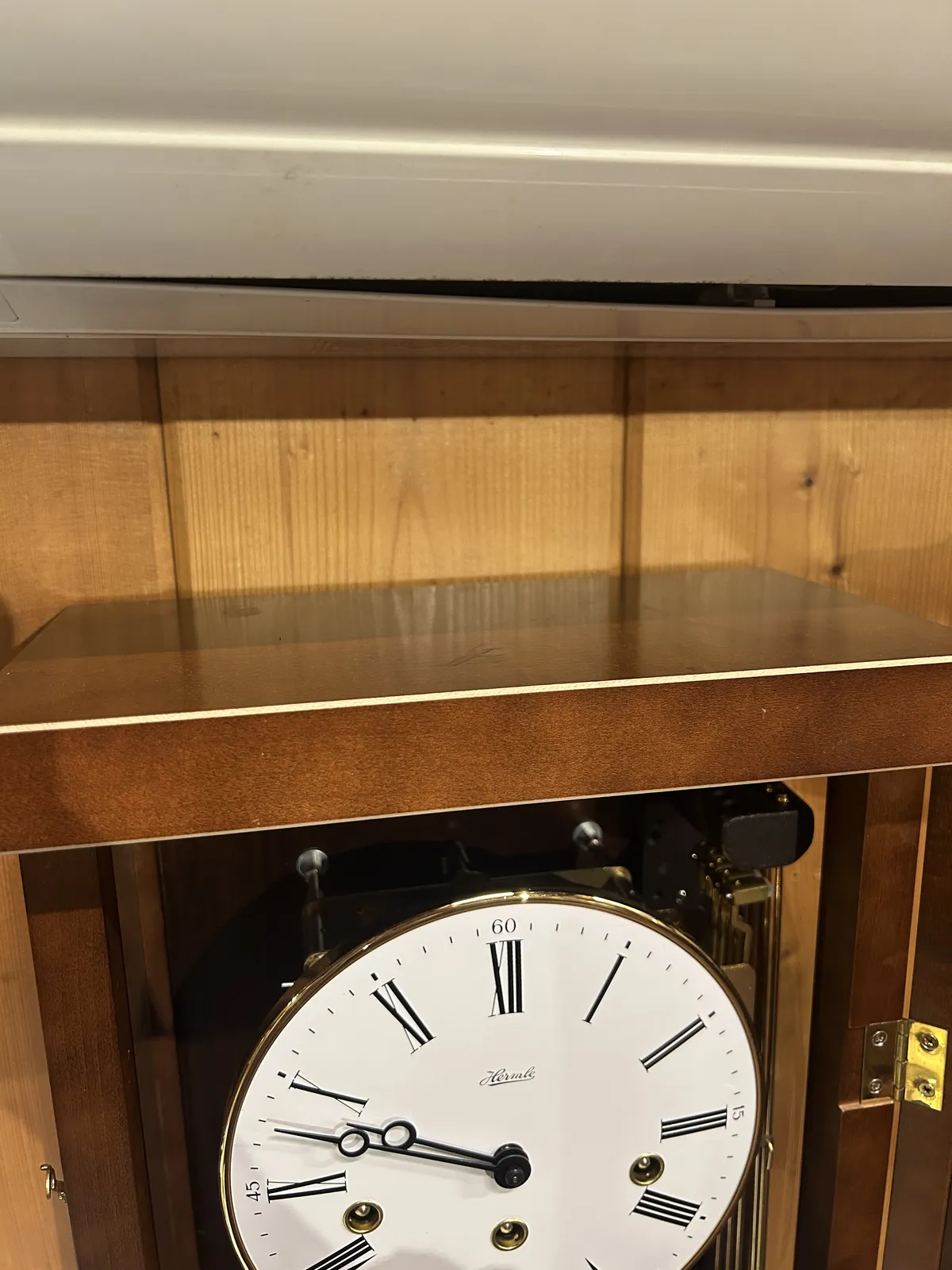 86cm Walnut 8 Day Mechanical Regulator Wall Clock By HERMLE (Marks On Inside Rear Panel) image