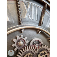 80cm Maaike Dark Grey Moving Gear Wall Clock By COUNTRYFIELD image