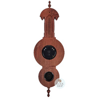 59cm Mahogany Old German Style Weather Station With Barometer, Thermometer & Hygrometer By FISCHER image