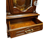 207cm Dark Oak Grandfather Clock With Triple Chime & Hand Painted Dial By SCHNEIDER image