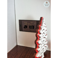 White and Red Christmas Tree Battery Chalet Cuckoo Clock 26cm By ENGSTLER image