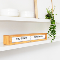 65cm Texttime Collection Bamboo Flip Wall Clock By CLOUDNOLA image