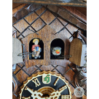 Birds & Leaves 1 Day Mechanical Carved Cuckoo Clock With Two Doors 23cm By HÖNES image