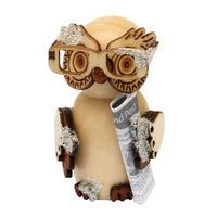 5.5cm Wooden Owl Hanging Decoration- Assorted Designs image