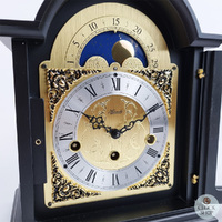 30cm Black Mechanical Table Clock With Westminster Chime & Moon Dial By HERMLE image