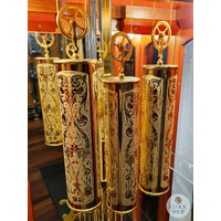 207cm American Cherry Grandfather Clock With Calendar Dial & Shelves By SCHNEIDER image