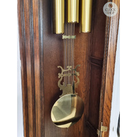217cm Rustic Oak Grandfather Clock With Westminster Chime & Moon Dial image