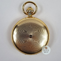 4.9cm Gold Plated Mechanical Skeleton Swiss Pocket Watch By CLASSIQUE (Arabic) image
