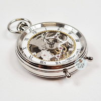 49mm Stainless Steel Mechanical Skeleton Desk Pocket Watch By CLASSIQUE (Roman) image