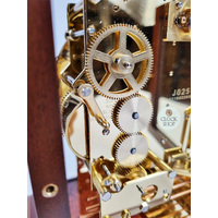 39cm Walnut Mechanical Skeleton Table Clock With Triple Chime By AMS image