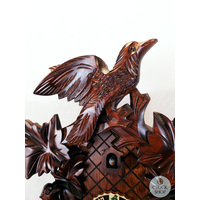 5 Leaf & Bird 8 Day Mechanical Carved Cuckoo Clock With Side Birds 48cm By HÖNES image