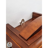 65cm Walnut 8 Day Mechanical Chiming Wall Clock With Piano Finish & Draw By AMS image