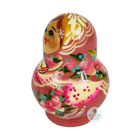 Floral Russian Dolls- Red Mini 6.5cm (Set Of 10) image