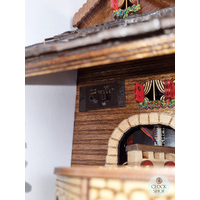 Train in Tunnel Battery Chalet Cuckoo Clock 40cm With Dancers By ENGSTLER image