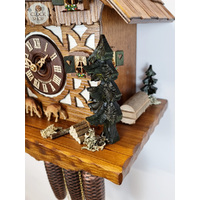 Jumping Deer 8 Day Mechanical Chalet Cuckoo Clock With Dancers 34cm By SCHWER image
