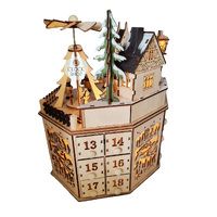 27cm Octagonal LED Advent Calendar with Pyramid  image