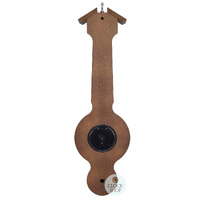 55cm Walnut & Silver Traditional Weather Station With Barometer Thermometer & Hygrometer By FISCHER image
