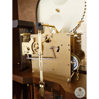 195cm Walnut Grandfather Clock With Westminster Chime & Brass Accents By HERMLE image