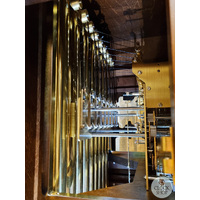 206cm Walnut Grandfather Clock With Triple Chime Tubular Bells & Wood Inlay By HERMLE image